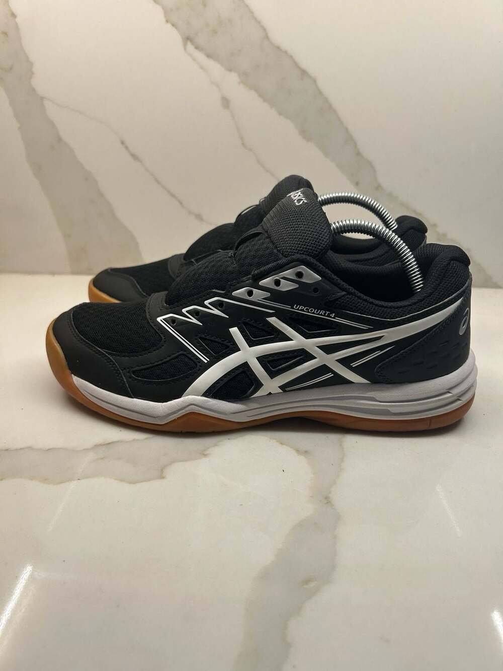 ASICS Upcourt 4 Volleyball Shoes Black White Gum Sole